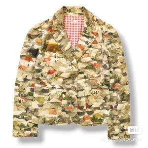 Vintage Paul Smith pink camping print blazer